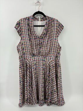 Ricki's Multicolor Geometric V-Neck Cap Sleeve Mini Dress
